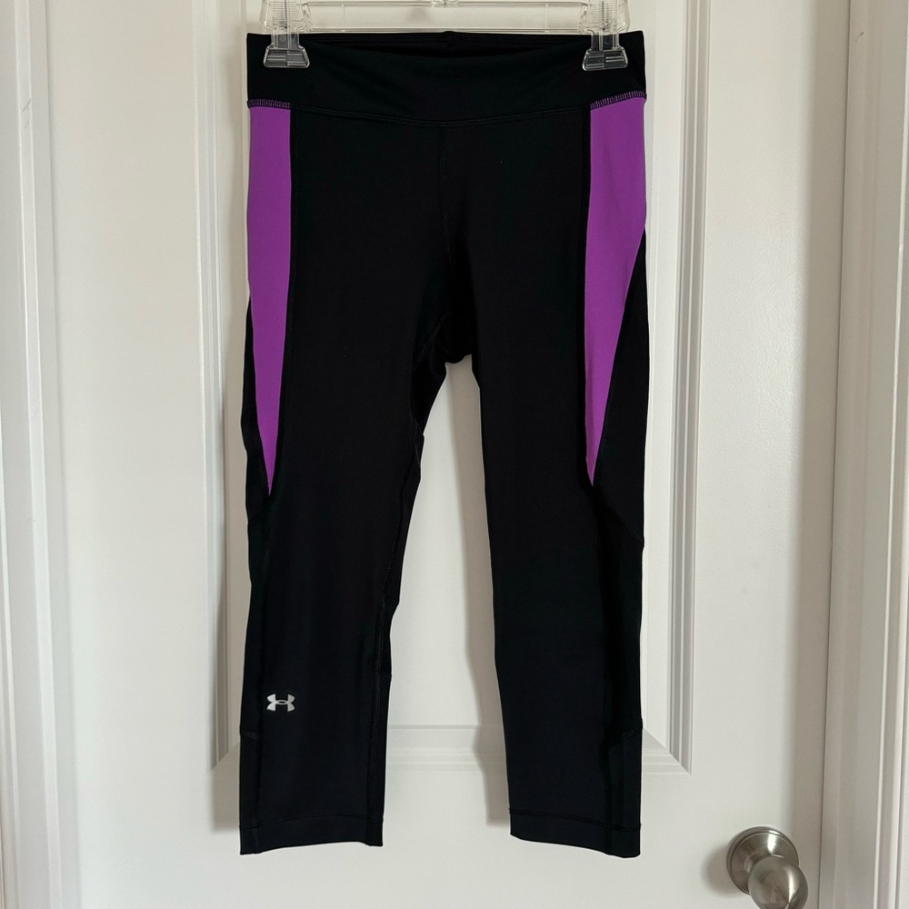 Under Armour Black and Purple Capri Leggings